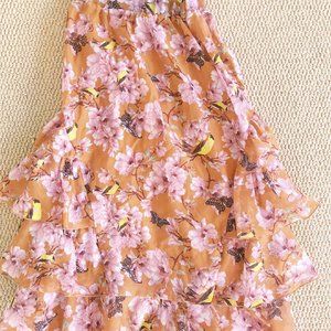 US Women Floral Bohemia Chiffon Maxi Long Skirt Elastic Waist Summer Beach Dress